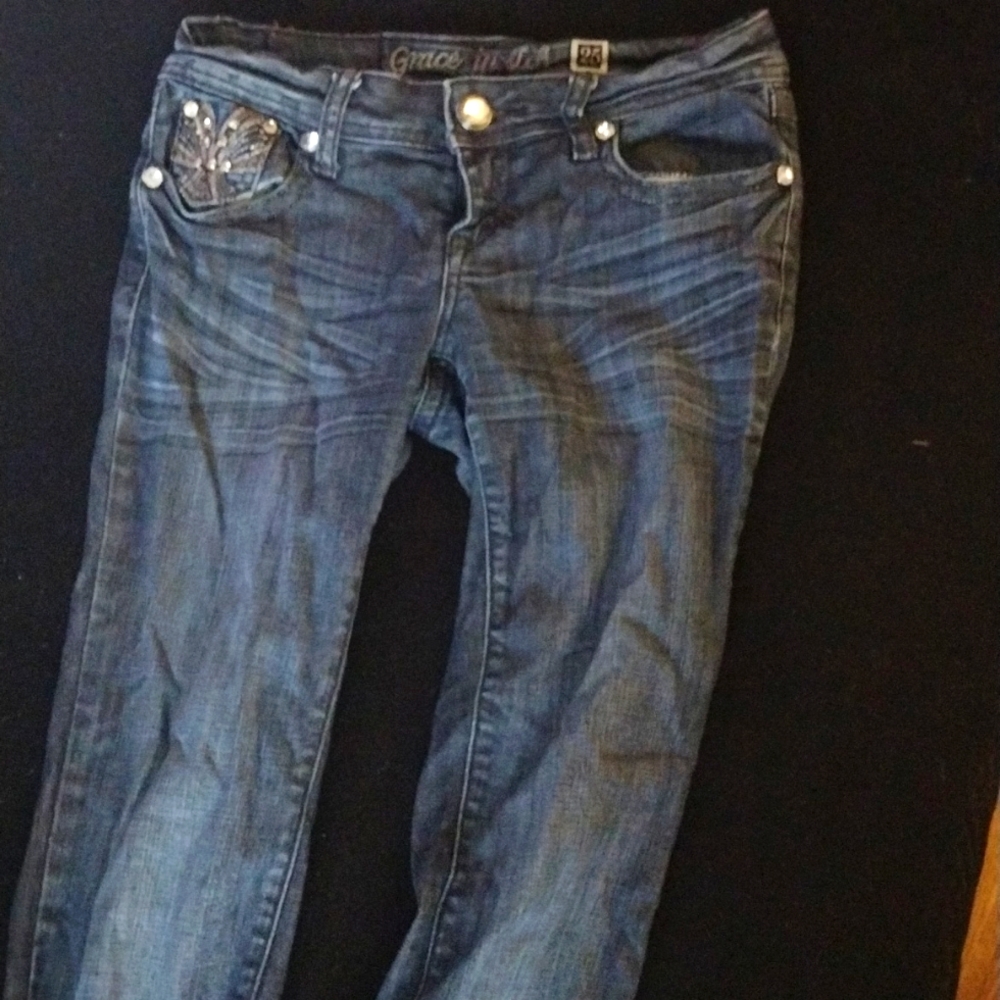 y2k bedazzled jeans size 25 grace in LA